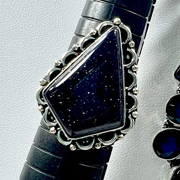 Blue Sunstone Add on Item Ring size 8.5 - Picture 1 of 5